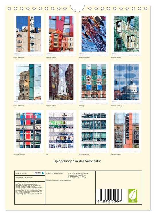 Produktbild: Spiegelungen in der Architektur (Wandkalender 2026 DIN A4 hoch), CALVENDO Monatskalender