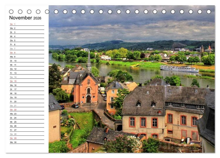 Produktbild: Der wundersch&ouml;nen Mosel entlang &ndash; Von Koblenz bis Trier (Tischkalender 2026 DIN A5 quer), CALVENDO Monatskalender