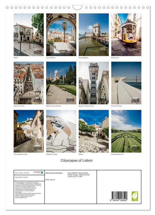 Produktbild: Cityscapes of Lisbon (Wall Calendar 2026 DIN A3 portrait), CALVENDO 12 Month Wall Calendar