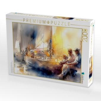 Produktbild: CALVENDO Puzzle Kl&ouml;nschnack auf der Hafenmauer | 2000 Teile Lege-Gr&ouml;&szlig;e 90x67cm Foto-Puzzle f&uuml;r gl&uuml;ckliche Stunden