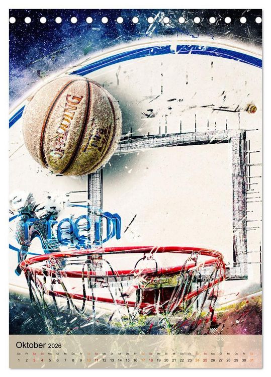 Produktbild: Basketball spektakul&auml;r (Tischkalender 2026 DIN A5 hoch), CALVENDO Monatskalender