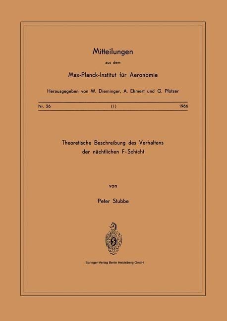 Produktbild: Theoretische Beschreibungen des Verhaltens der N&auml;chtlichen F - Schicht