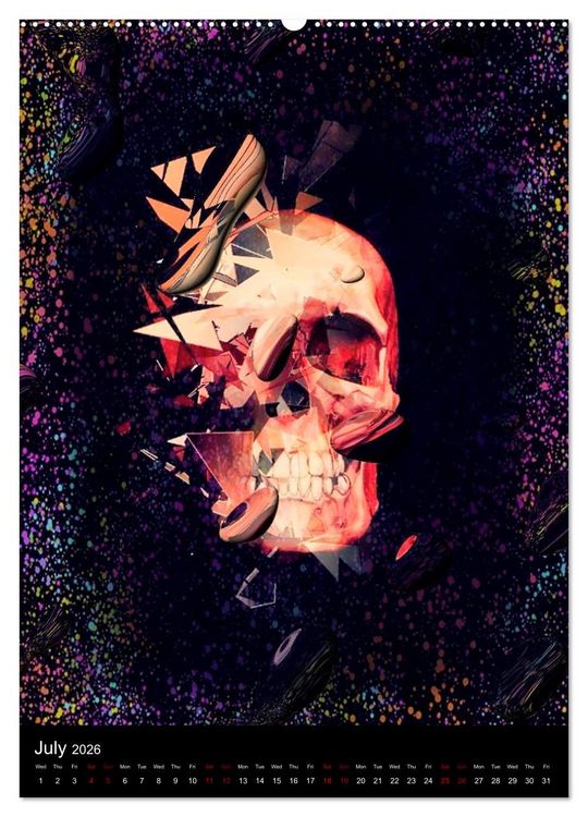 Produktbild: Skulls by Nico Bielow (High Quality Premium Wall Calendar 2026 DIN A2 portrait),CALVENDO 12 Month Wall Calendar