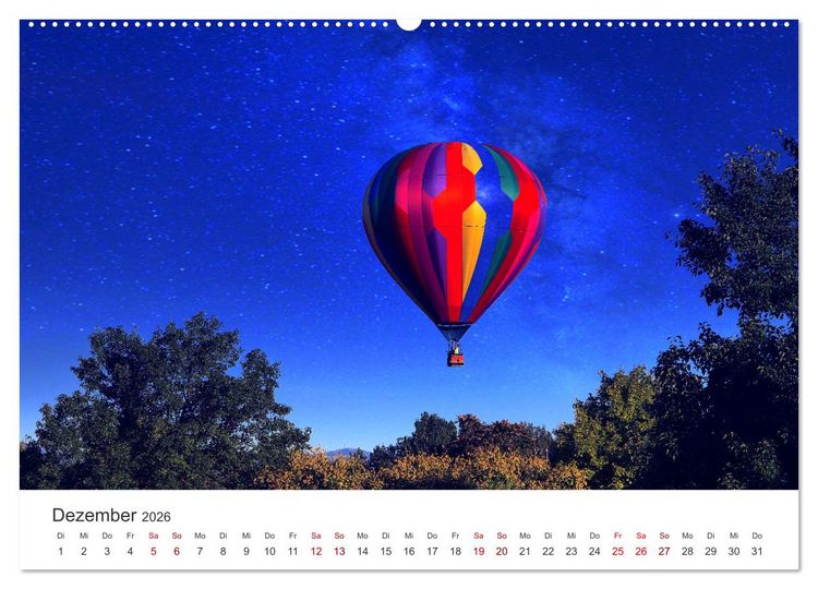 Produktbild: Kunterbunte Hei&szlig;luftballone (Wandkalender 2026 DIN A2 quer), CALVENDO Monatskalender