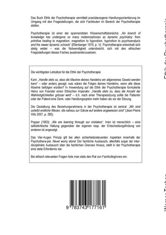 Produktbild: Ethik der Psychotherapie