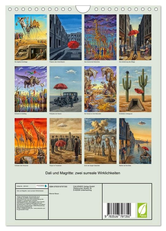 Produktbild: Dali und Magritte: zwei surreale Wirklichkeiten (Wandkalender 2027 DIN A4 hoch), CALVENDO Monatskalender