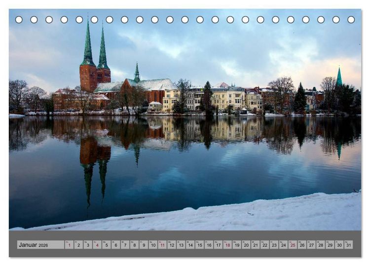 Produktbild: Ansichten der L&uuml;becker Altstadtinsel (Tischkalender 2026 DIN A5 quer), CALVENDO Monatskalender