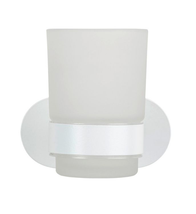 Produktbild: Turbo-Loc&reg; Zahnputzbecherhalter Uno Mod. Orea White matt, aus rostfreiem Edelstahl