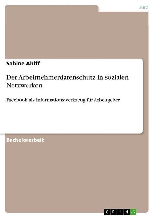 Produktbild: Der Arbeitnehmerdatenschutz in sozialen Netzwerken