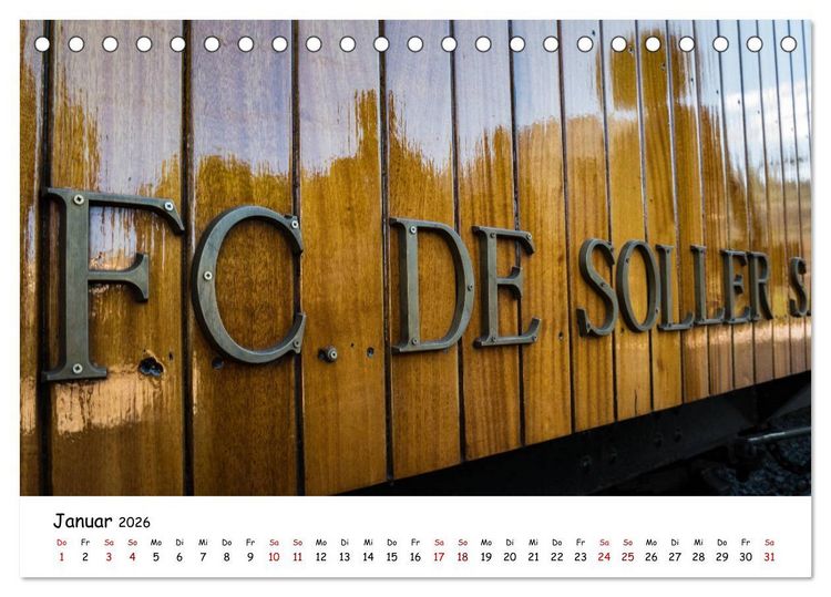 Produktbild: Die Schienen von Soller und Port de Soller (Tischkalender 2026 DIN A5 quer), CALVENDO Monatskalender