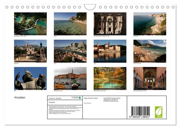 Produktbild: Kroatien (Wandkalender 2026 DIN A4 quer), CALVENDO Monatskalender