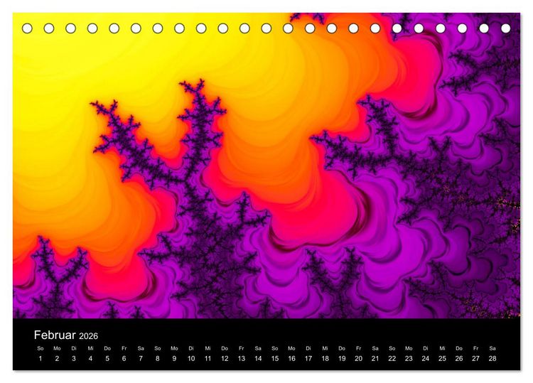 Produktbild: Fraktale - Farben - Formen 2026 (Tischkalender 2026 DIN A5 quer), CALVENDO Monatskalender