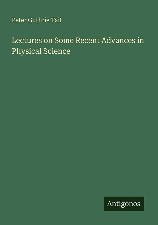 Produktbild: Lectures on Some Recent Advances in Physical Science