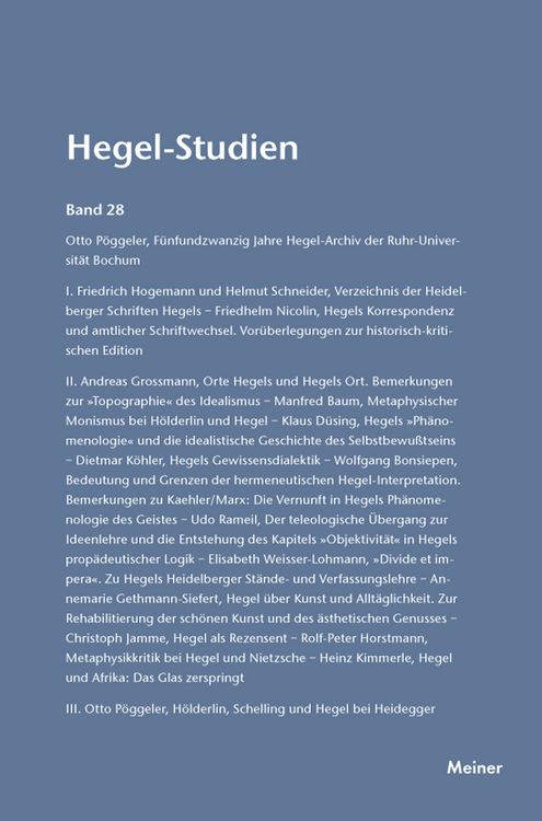 Produktbild: Hegel-Studien Band 28