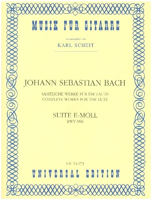 Produktbild: Bach, J: Suite E-Moll BWV 996