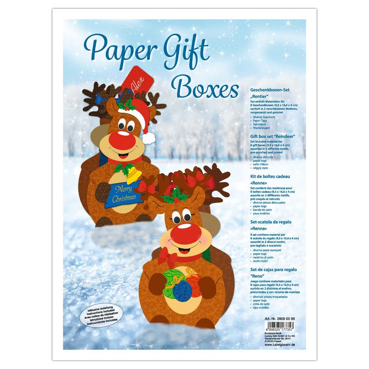Produktbild: URSUS Geschenktaschen Paper gift boxes, Rentier