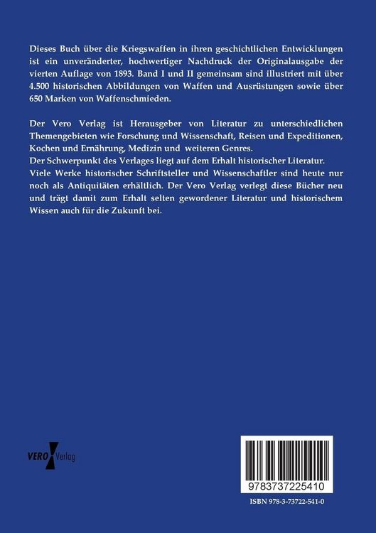 Produktbild: Die Kriegswaffen in ihren geschichtlichen Entwicklungen