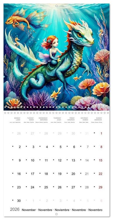 Produktbild: Aventures de sir&egrave;nes (Calendrier mural carr&eacute; 2026 30x30 cm) Calendrier double avec une page pour vos prises de notes