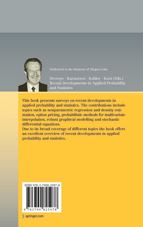 Produktbild: Recent Developments in Applied Probability and Statistics