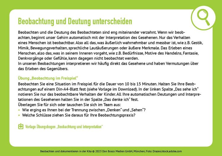 Produktbild: Beobachten und dokumentieren in der Kita