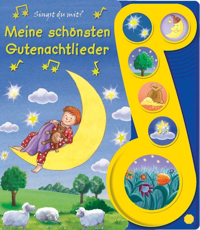 Produktbild: Meine sch&ouml;nsten Gutenachtlieder - Liederbuch mit Sound - Pappbilderbuch mit 6 Melodien