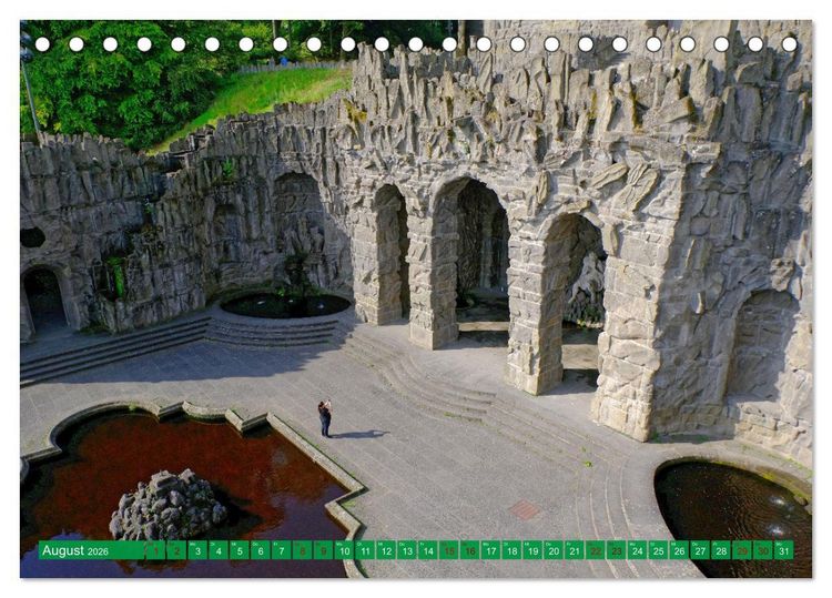 Produktbild: Bad Wilhelmsh&ouml;he Bergpark und Wasserspiele (Tischkalender 2026 DIN A5 quer), CALVENDO Monatskalender