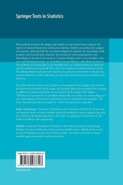Produktbild: Statistical Analysis of Designed Experiments, Third Edition