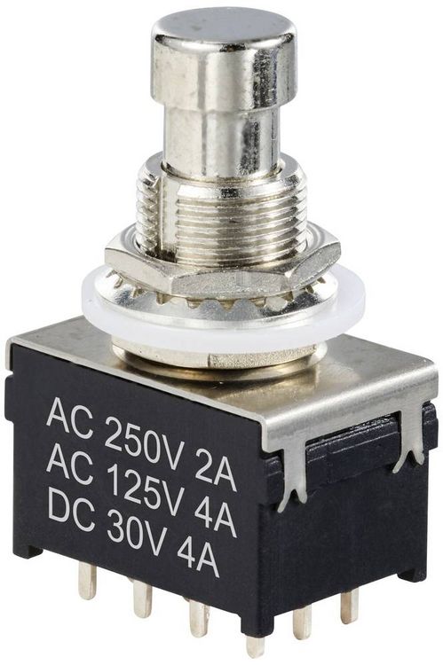 Produktbild: TRU COMPONENTS TC-12193716 Druckschalter 4P2T mit geradem Stift Schaltstrom (max.): 4 A 1 St.
