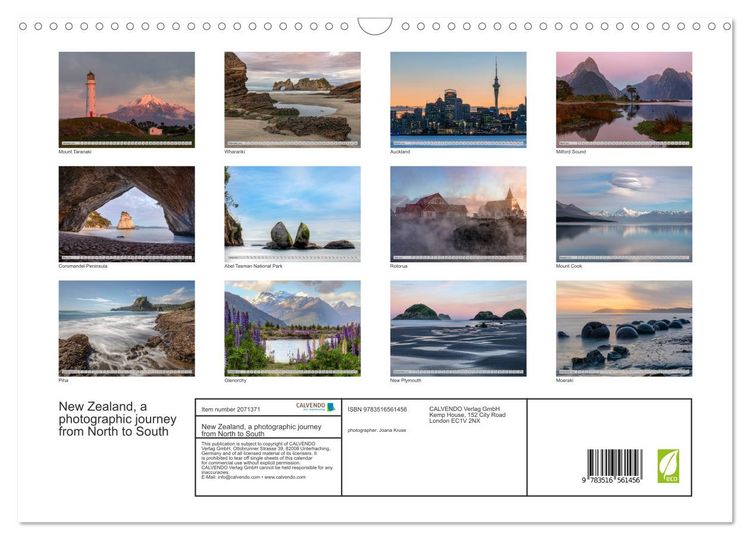 Produktbild: New Zealand, a photographic journey from North to South (Wall Calendar 2026 DIN A3 landscape), CALVENDO 12 Month Wall Calendar