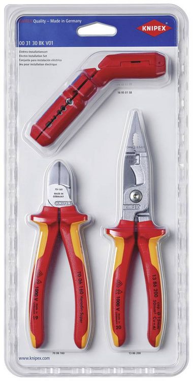 Produktbild: Knipex 00 31 30 BK V01 Werkzeugset 3teilig