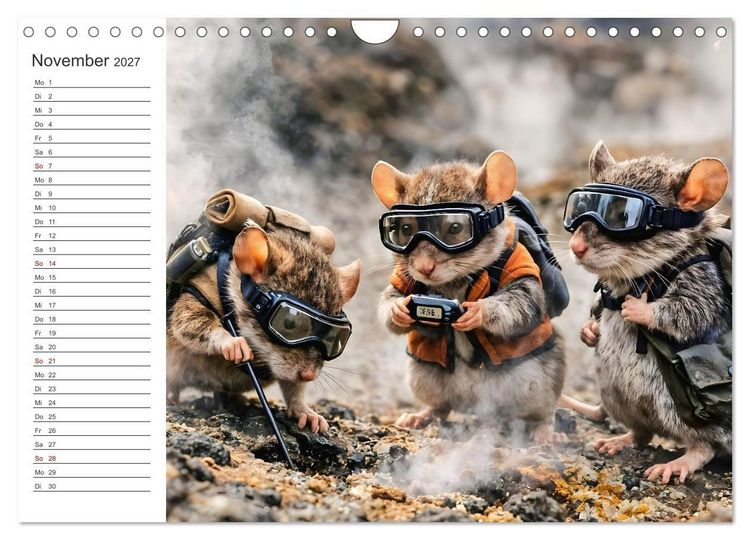 Produktbild: Abenteuerm&auml;use - Drei kleine Entdecker auf gro&szlig;er Reise (Wandkalender 2027 DIN A4 quer), CALVENDO Monatskalender
