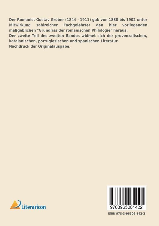 Produktbild: Grundriss der romanischen Philologie