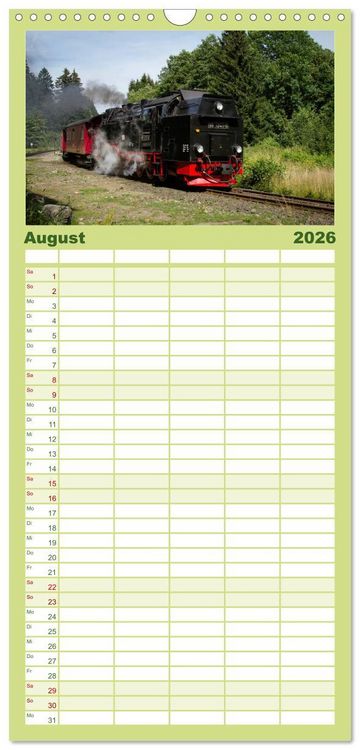 Produktbild: Familienplaner 2026 - Dampferlebnis im Harz mit 5 Spalten (Wandkalender, 21 x 45 cm) CALVENDO