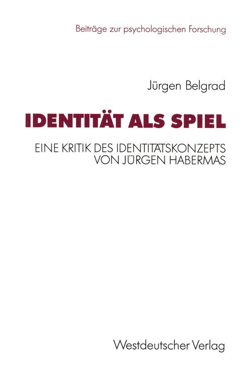 Produktbild: Identit&auml;t als Spiel