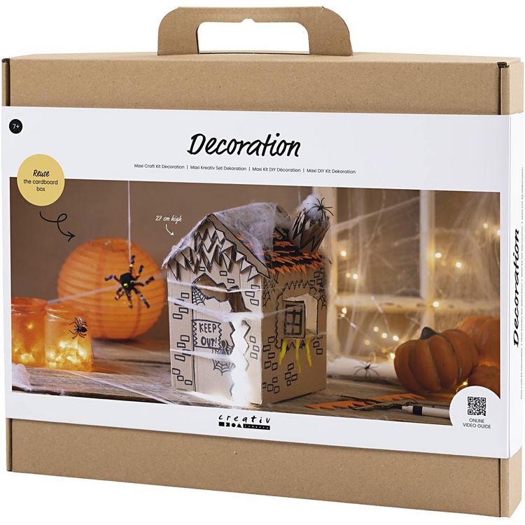 Produktbild: Creativ Company Mini Kreativ Set Dekoration, Geisterhaus, Schwarz, Hellbraun, Orange