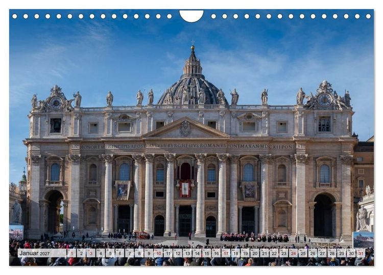 Produktbild: San Pietro - Petersplatz und Petersdom (Wandkalender 2027 DIN A4 quer), CALVENDO Monatskalender