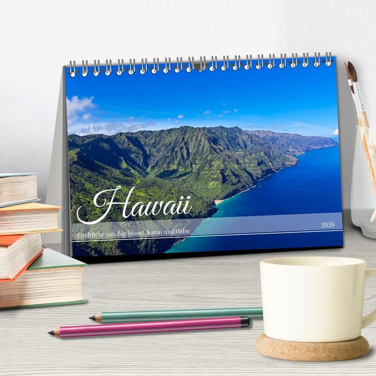 Produktbild: Hawaii - Eindr&uuml;cke von Big Island, Kauai & Oahu (Tischkalender 2026 DIN A5 quer), CALVENDO Monatskalender