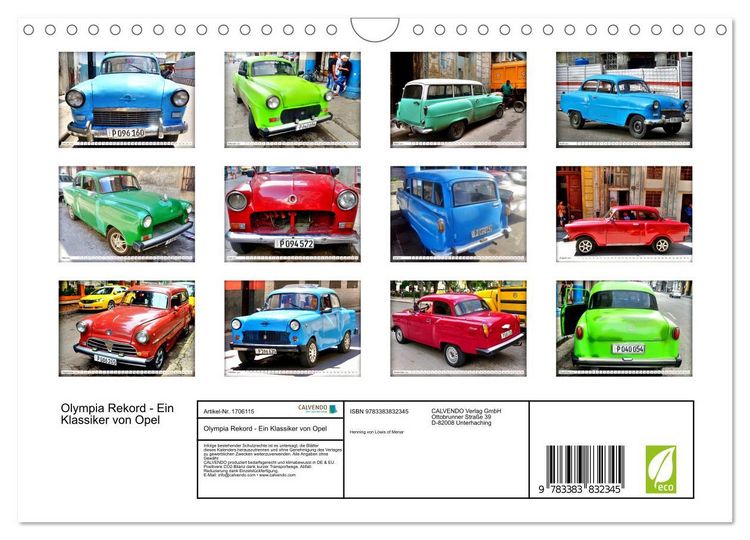 Produktbild: Olympia Rekord - Ein Klassiker von Opel (Wandkalender 2025 DIN A4 quer), CALVENDO Monatskalender