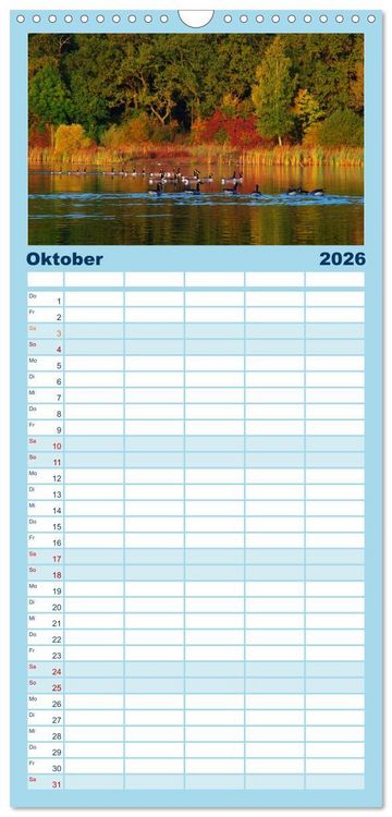 Produktbild: Familienplaner 2026 - Natur Bilder Kalender mit 5 Spalten (Wandkalender, 21 x 45 cm) CALVENDO