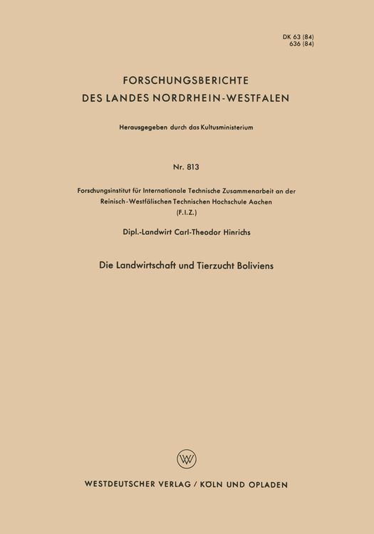 Produktbild: Die Landwirtschaft und Tierzucht Boliviens