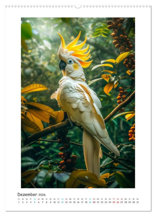 Produktbild: Exotische Sch&ouml;nheiten - pr&auml;chtig bunte V&ouml;gel (Wandkalender 2026 DIN A2 hoch), CALVENDO Monatskalender
