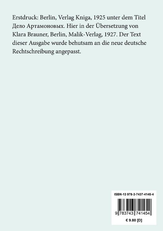 Produktbild: Das Werk der Artamonows