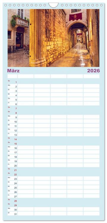 Produktbild: Familienplaner 2026 - Split - Zauberhafte Perle an der Adriak&uuml;ste Kroatiens mit 5 Spalten (Wandkalender, 21 x 45 cm) CALVENDO