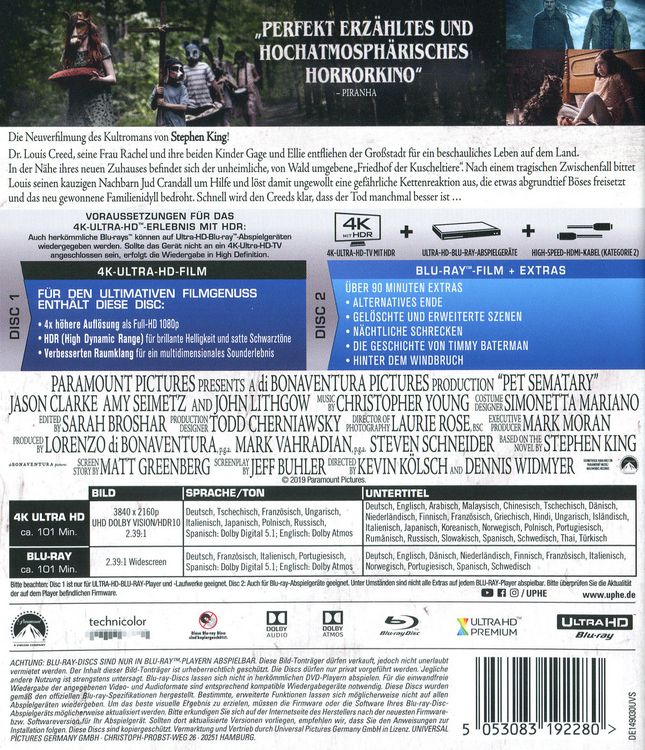 Produktbild: Friedhof der Kuscheltiere (4K Ultra HD) (+ Blu-ray 2D)