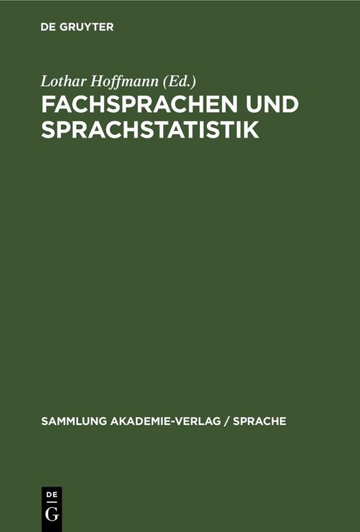 Produktbild: Fachsprachen und Sprachstatistik