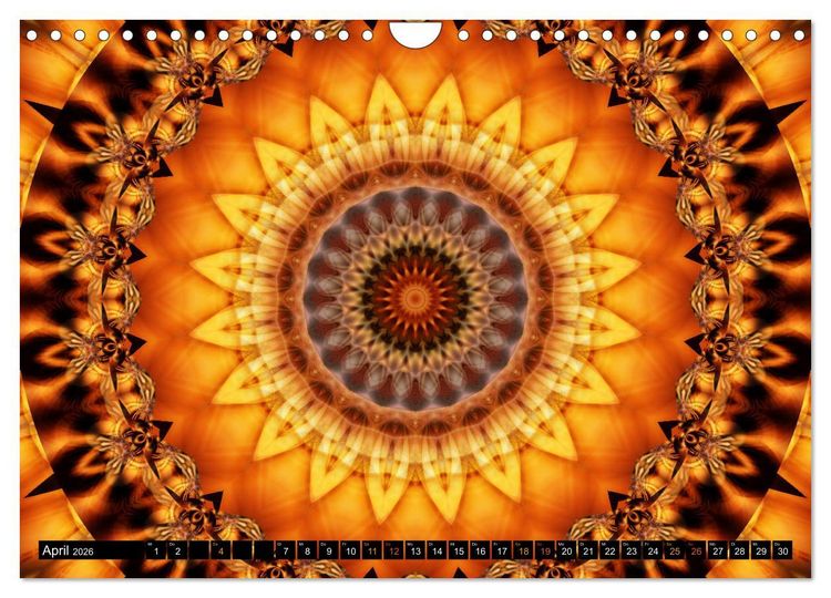 Produktbild: Energie - Mandalas in orange (Wandkalender 2026 DIN A4 quer), CALVENDO Monatskalender