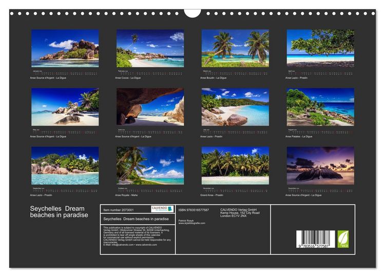 Produktbild: Seychelles Dream beaches in paradise (Wall Calendar 2026 DIN A3 landscape), CALVENDO 12 Month Wall Calendar