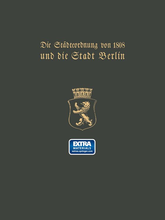 Produktbild: Die St&auml;dteordnung von 1808 und die Stadt Berlin
