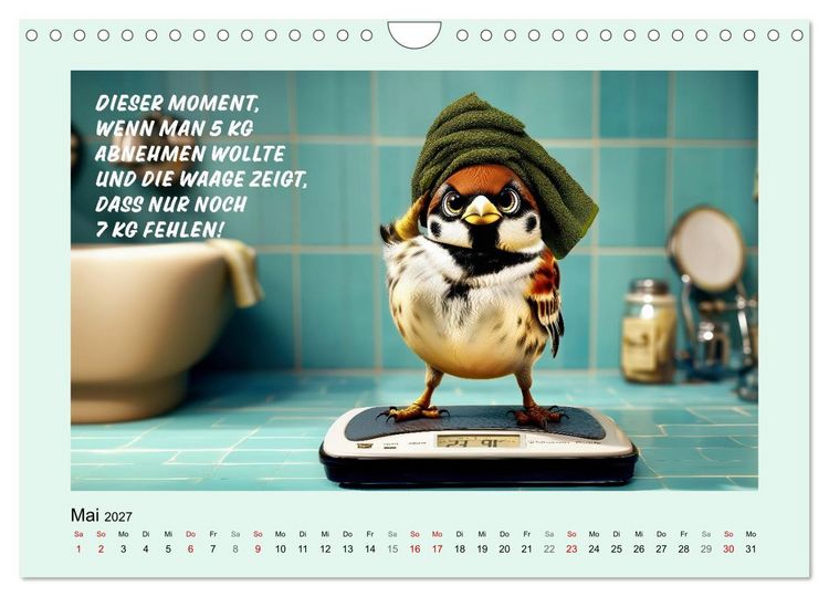 Produktbild: Kesse Spatzen (Wandkalender 2027 DIN A4 quer), CALVENDO Monatskalender