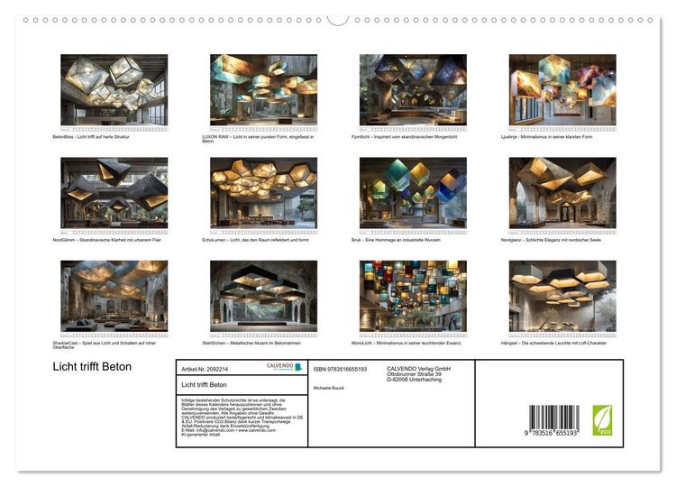 Produktbild: Licht trifft Beton (hochwertiger Premium Wandkalender 2026 DIN A2 quer), Kunstdruck in Hochglanz